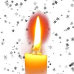 una candela natalizia